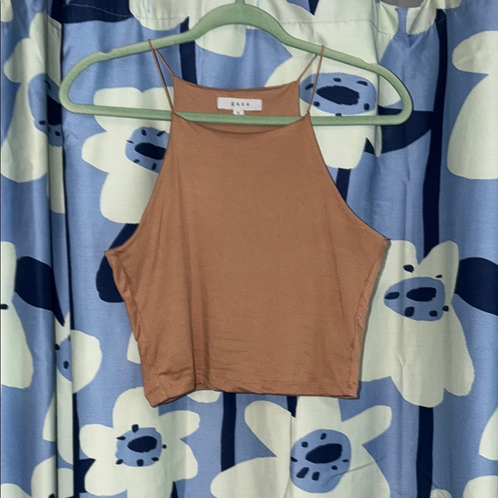 Lined and super soft brown crop top
